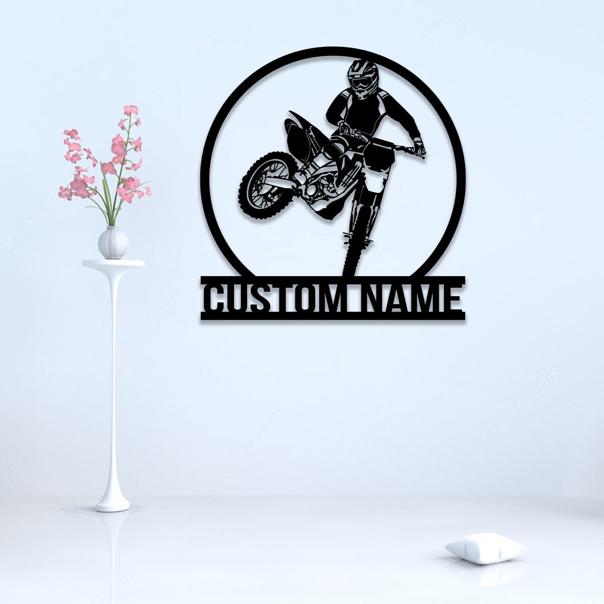 Custom Motocross Metal Sign LED Lights, Motocross Dirt Bike Wall Art, Biker Name Sign, Motorcycle Decor, Gift for Dad Motocross Lover Gift