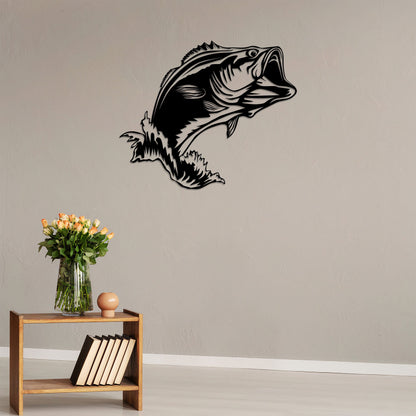 Bass Fishing Metal Art, LED Wall Decor, Lake House, Fishing Gift