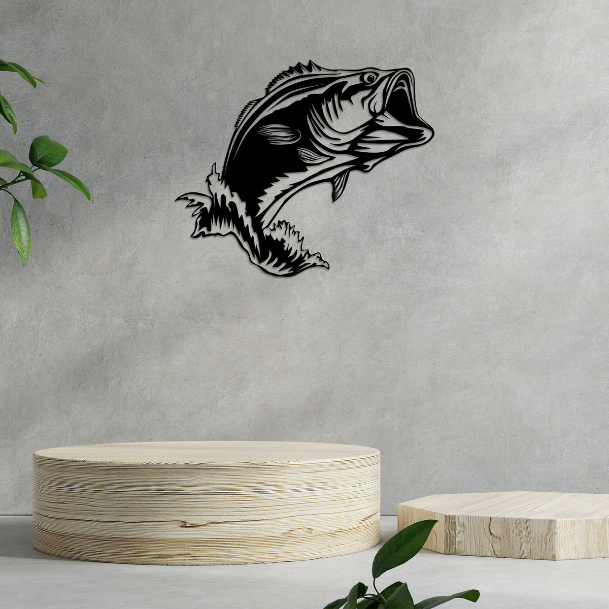 Bass Fishing Metal Art, LED Wall Decor, Lake House, Fishing Gift