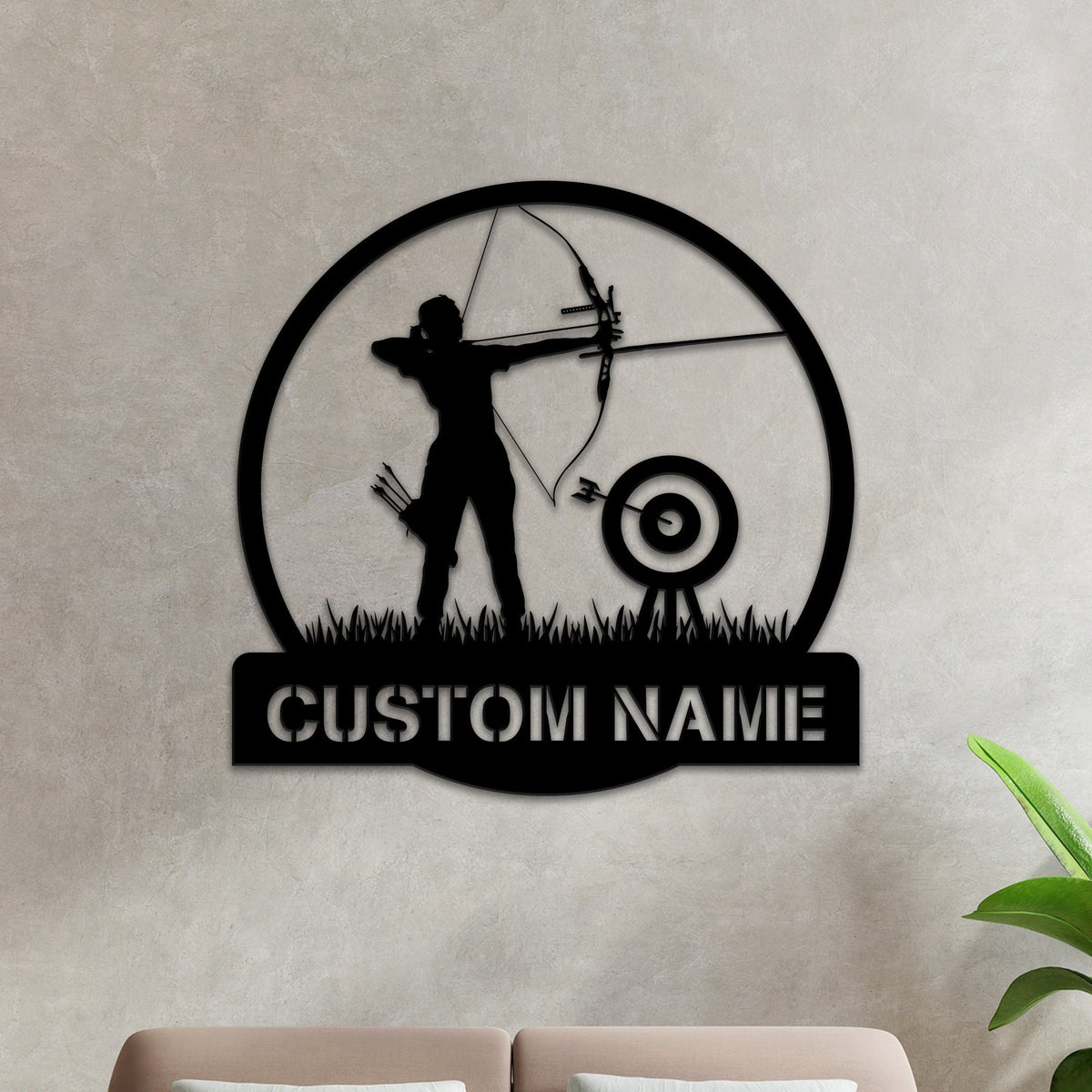 Custom Archery Metal LED Sign, Archer Name Wall Art