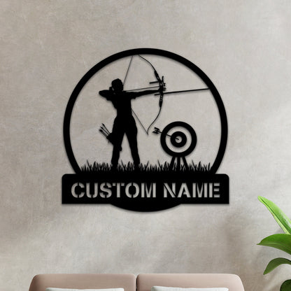 Custom Archery Metal LED Sign, Archer Name Wall Art