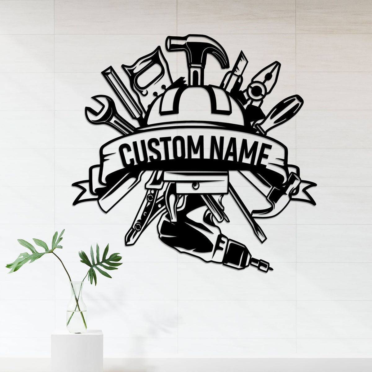 Personalized Metal Workshop Sign with LED Lights, Garage Decor