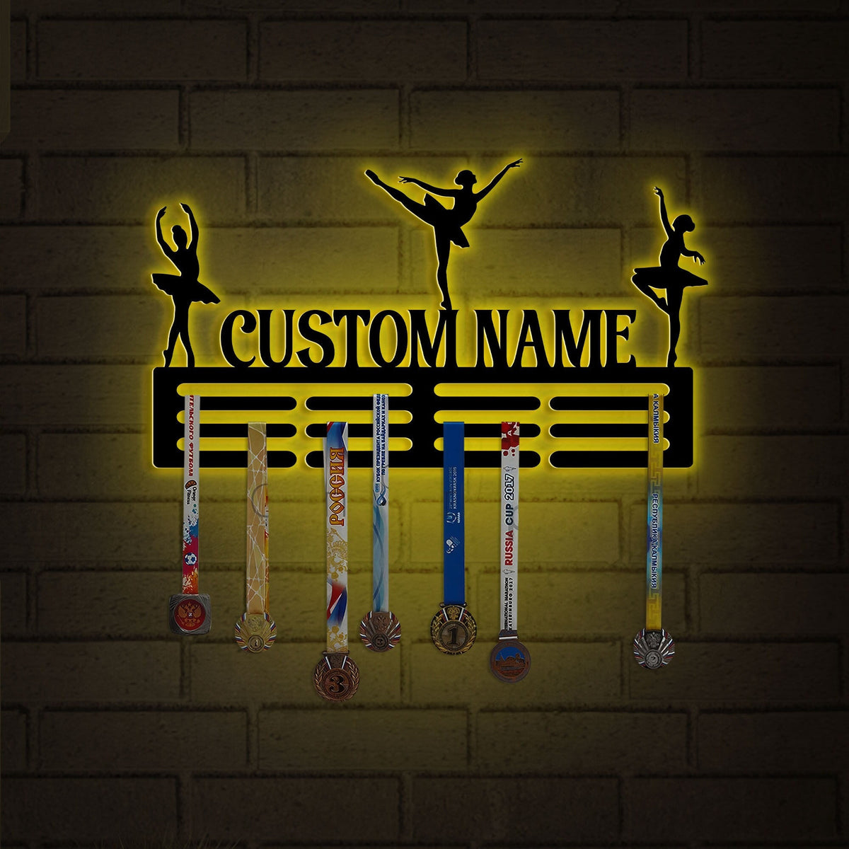 Custom Ballet Medal Hanger with LED Light, Ballerina Award Display
