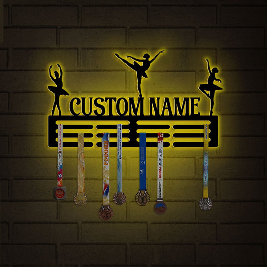 Custom Ballet Medal Hanger with LED Light, Ballerina Award Display