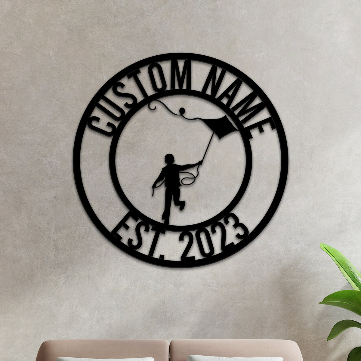 Custom Kite Flying Metal Sign with LED Lights, Game Room Decor
