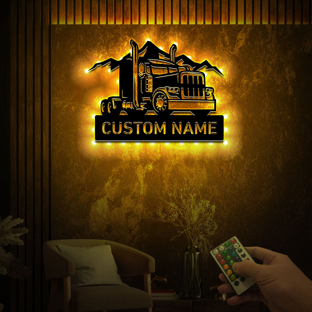 Custom Metal Semi Truck Driver Sign with Led Light, Truck Driver Gift, Semi Truck Wall Decor, Fathers Day Gift, Trucking Company Wall Art