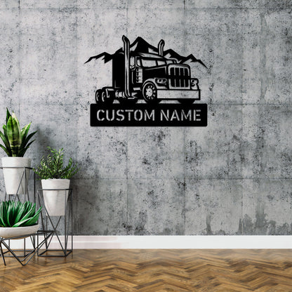 Custom Metal Semi Truck Driver Sign with Led Light, Truck Driver Gift, Semi Truck Wall Decor, Fathers Day Gift, Trucking Company Wall Art