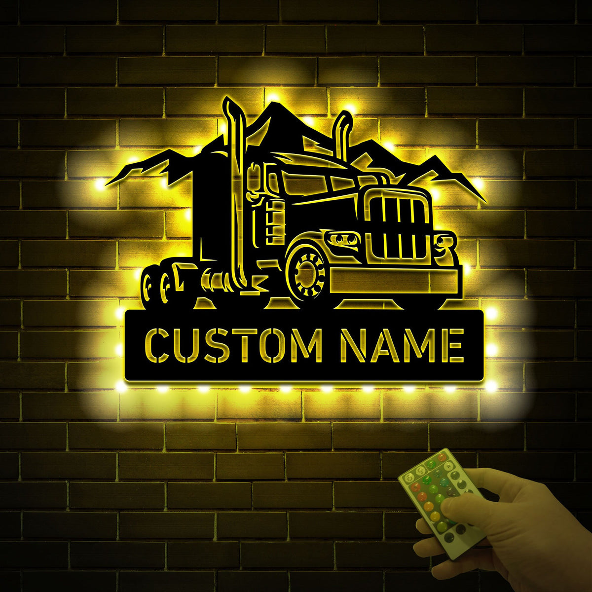 Custom Metal Semi Truck Driver Sign with Led Light, Truck Driver Gift, Semi Truck Wall Decor, Fathers Day Gift, Trucking Company Wall Art