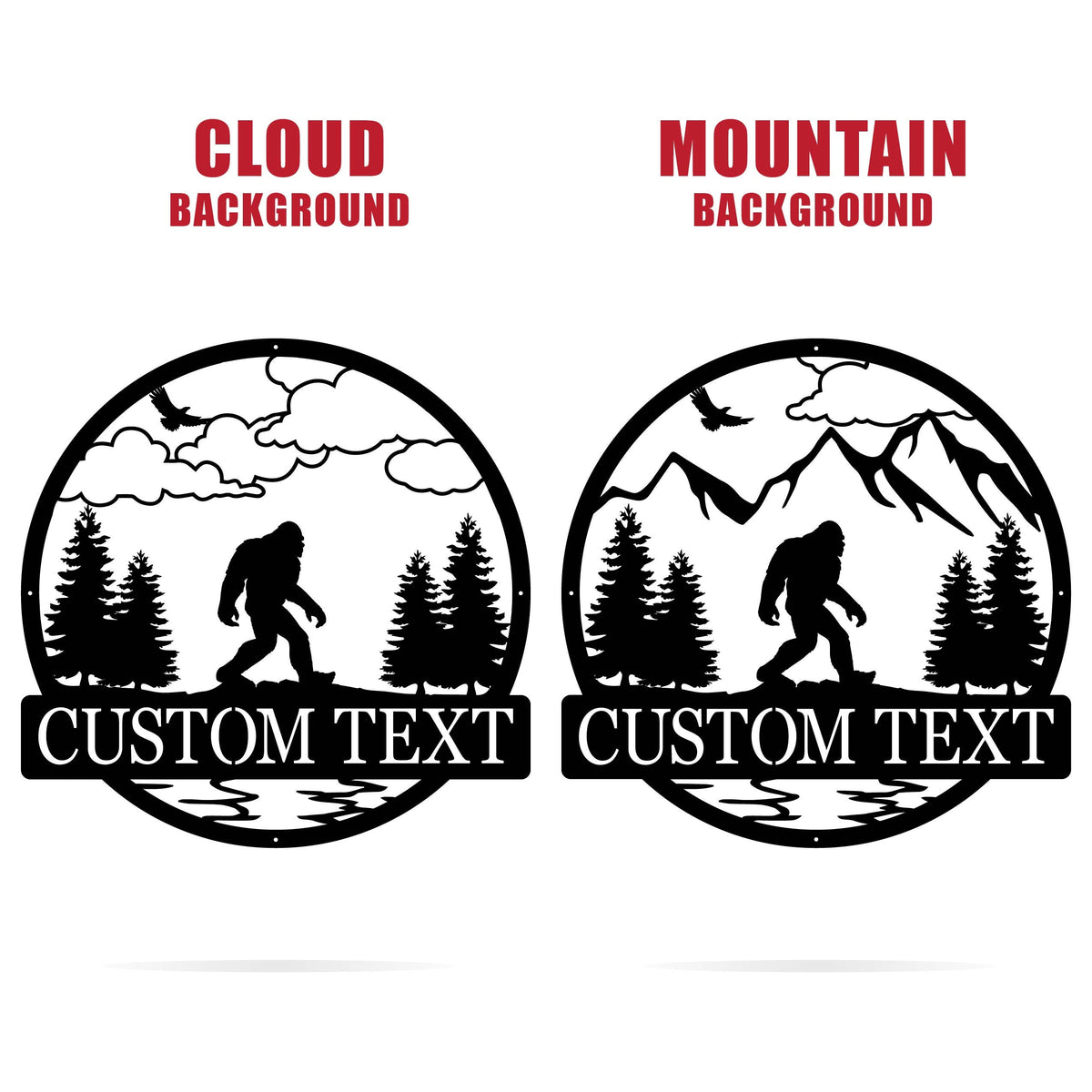 Outdoor Sasquatch Custom Name Metal Sign | Bigfoot Mountain Metal Sign | Metal Sasquatch | Bigfoot Yard Decor | Bigfoot Yard Art | Yeti Sign