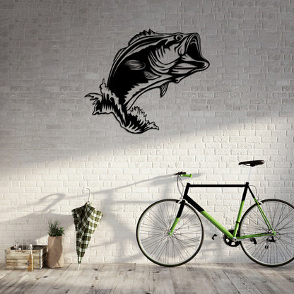 Bass Fishing Metal Art, LED Wall Decor, Lake House, Fishing Gift
