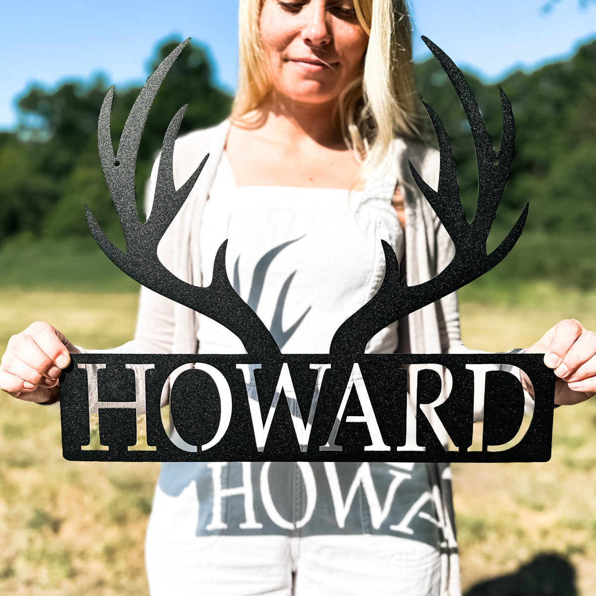 Custom Metal Deer Antler Monogram | Deer Antler Decor | Deer Hunter Gift | Deer Name Sign | Fathers Day Gift | Gift for Him | Cabin Sign