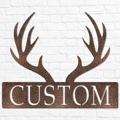 Custom Metal Deer Antler Monogram | Deer Antler Decor | Deer Hunter Gift | Deer Name Sign | Fathers Day Gift | Gift for Him | Cabin Sign