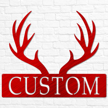 Custom Metal Deer Antler Monogram | Deer Antler Decor | Deer Hunter Gift | Deer Name Sign | Fathers Day Gift | Gift for Him | Cabin Sign