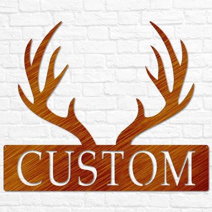 Custom Metal Deer Antler Monogram | Deer Antler Decor | Deer Hunter Gift | Deer Name Sign | Fathers Day Gift | Gift for Him | Cabin Sign