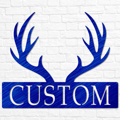 Custom Metal Deer Antler Monogram | Deer Antler Decor | Deer Hunter Gift | Deer Name Sign | Fathers Day Gift | Gift for Him | Cabin Sign
