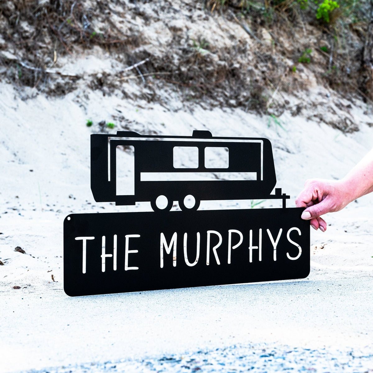 Metal Travel Trailer RV Camper Plaque Sign | Metal Camper Decor | Camping Gift | Campsite Sign | Custom Family Name Camp Sign | Camper Decor