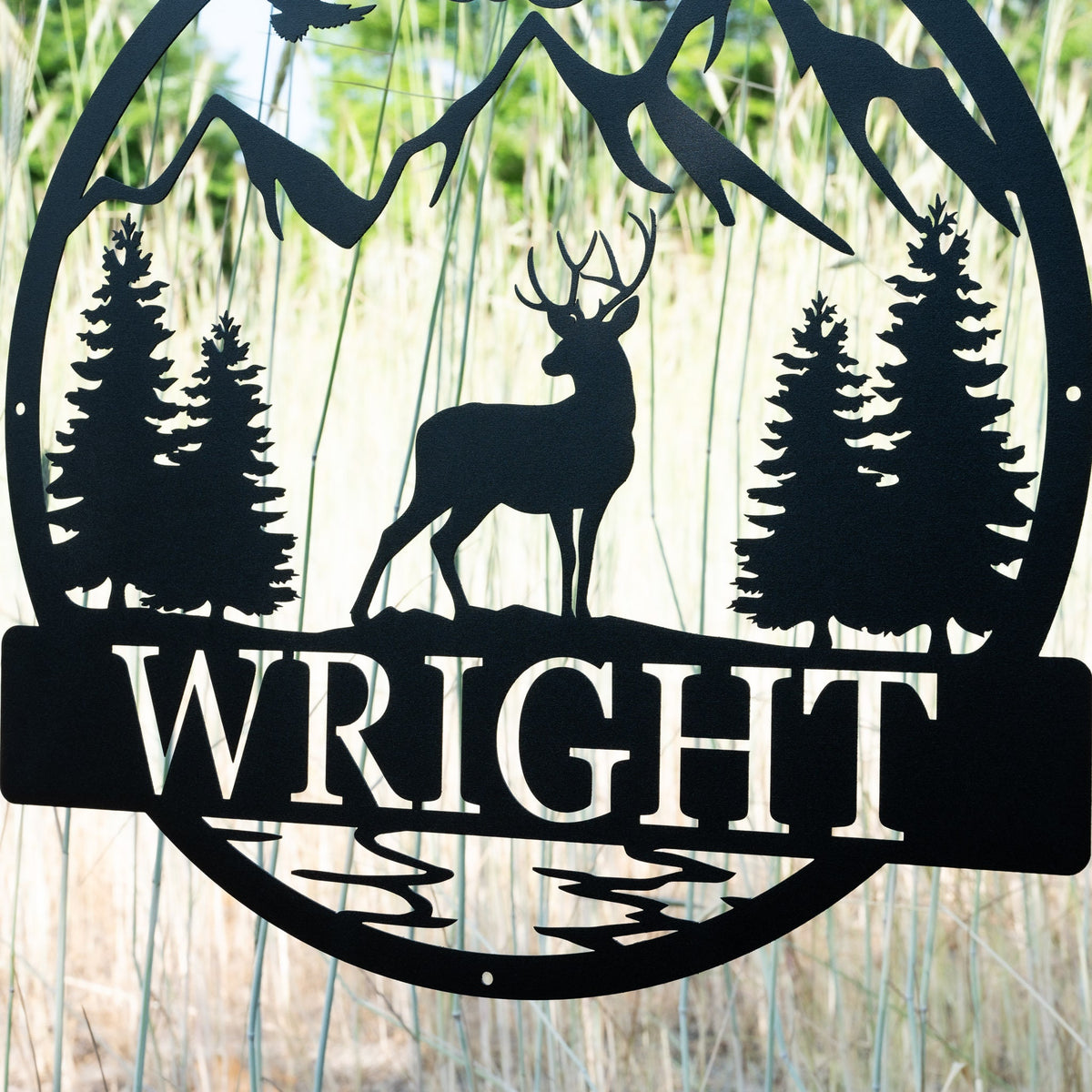 Custom Deer Outdoor Cabin Sign | Mountain Decor | Hunting Gift for Men | Outdoor for Men | Custom Deer Name Sign | Deer Buck Hunter Dad Gift