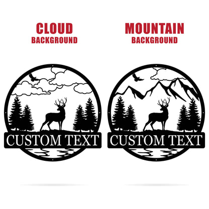 Custom Deer Outdoor Cabin Sign | Mountain Decor | Hunting Gift for Men | Outdoor for Men | Custom Deer Name Sign | Deer Buck Hunter Dad Gift