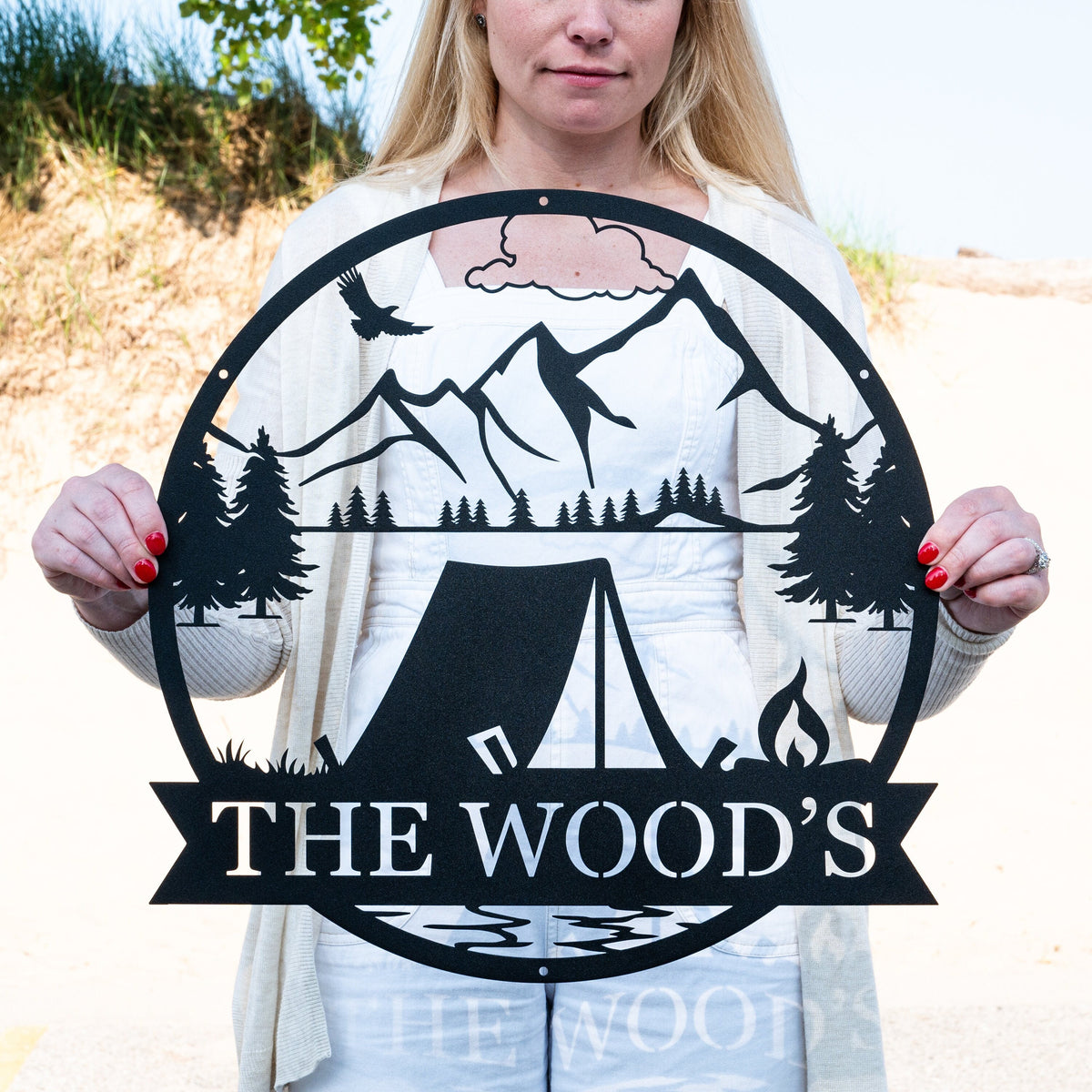 Personalized Outdoor Tent Camping Sign | Camping Lover Gift | Campground Decor | Campers Sign | Custom Camping Name Wall Art | Cabin Decor