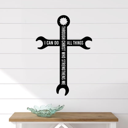 Christian Metal Cross Sign with LED Lights, Religious Home Decor