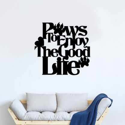 LED Dog Paw Print Metal Sign, Pet Home Decor