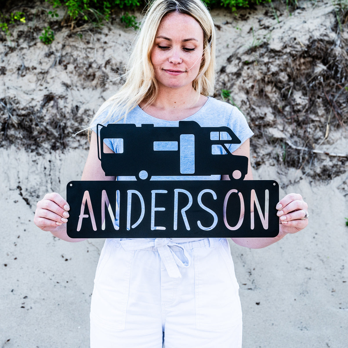 Custom Metal Camper Van Plaque Sign | Camper Decor | Camping Gift | Campsite Sign | Outdoor Camp Cabin Decor | Camping Family Name Sign