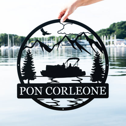 Personalized Pontoon Boating Outdoor Sign | Custom River House Sign | Boat House Lake House Sign | Lake House Decor | Lake Life Gift for Him
