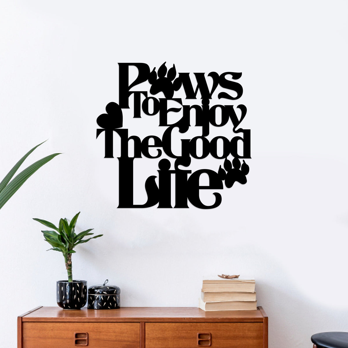 LED Dog Paw Print Metal Sign, Pet Home Decor