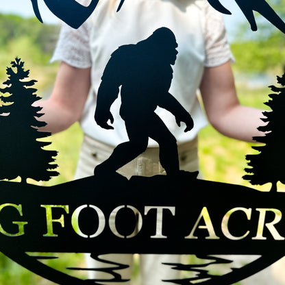 Outdoor Sasquatch Custom Name Metal Sign | Bigfoot Mountain Metal Sign | Metal Sasquatch | Bigfoot Yard Decor | Bigfoot Yard Art | Yeti Sign