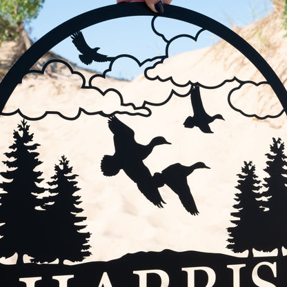 Personalized Outdoor Duck Name Sign | Metal Duck Sign | Duck Hunter Gifts | Hunting Gifts | Fathers Day Gift | Lake House Decor, Cabin Decor