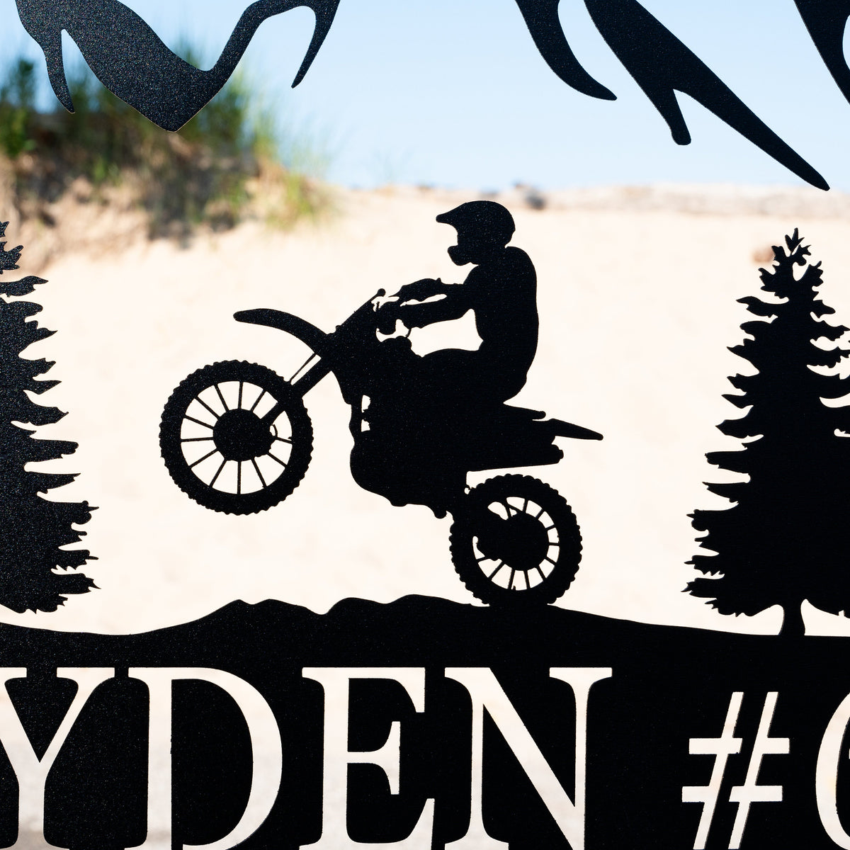 Personalized Dirt Bike Outdoor Metal Wall Art | Motocross Decor Dirt Bike Decor | Biker Name Metal Sign | Motorcycle Biker Gift | Dirtbike