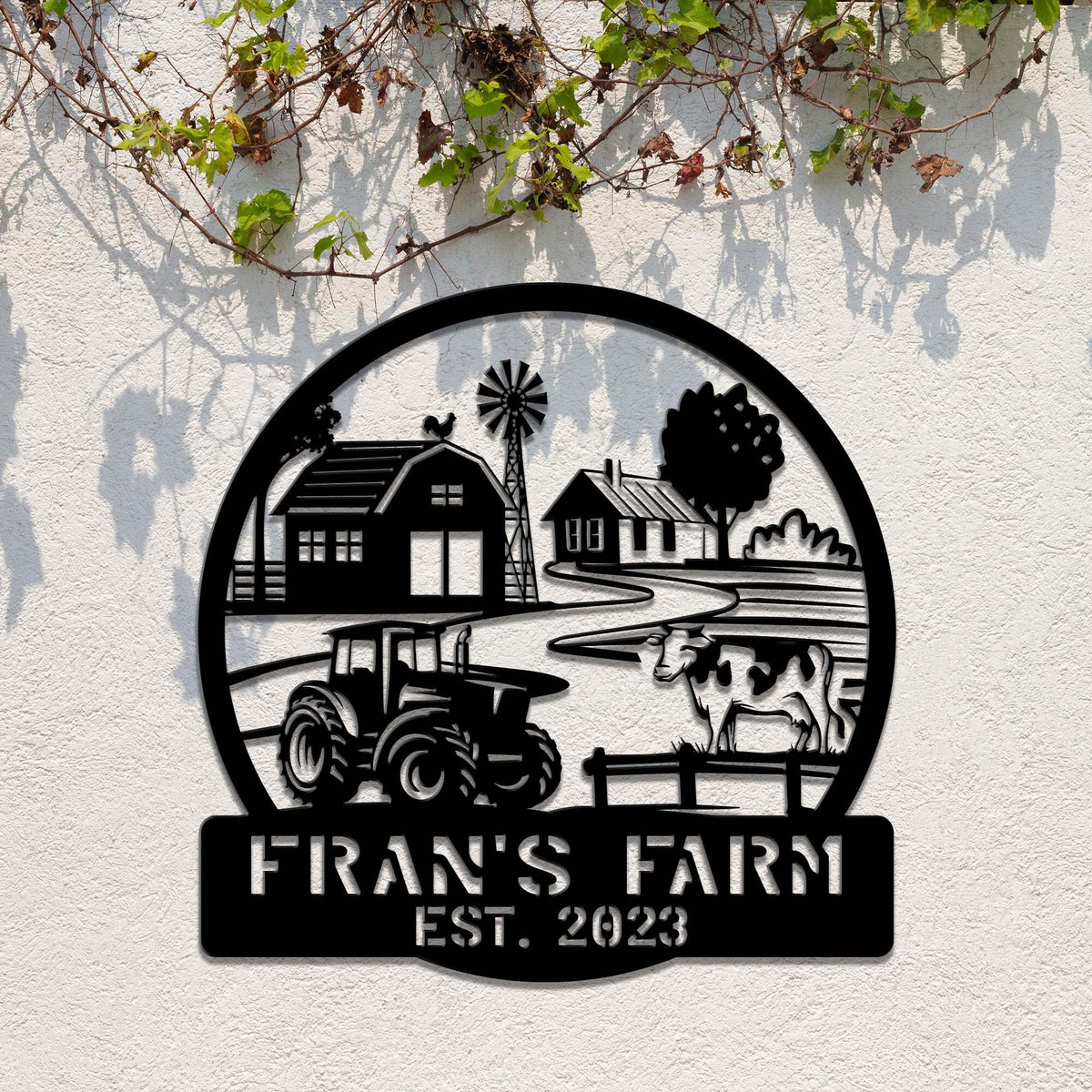 Custom Metal Farmhouse Sign with LED Lights, Ranch Decor