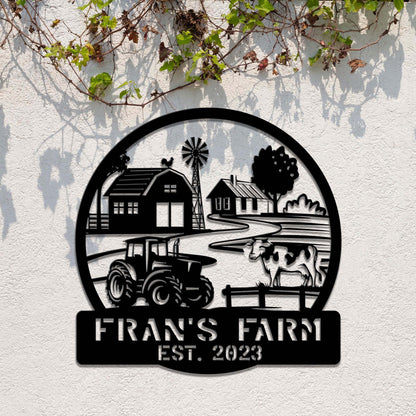 Custom Metal Farmhouse Sign with LED Lights, Ranch Decor