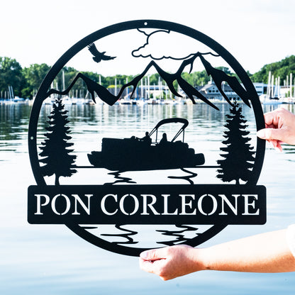 Personalized Pontoon Boating Outdoor Sign | Custom River House Sign | Boat House Lake House Sign | Lake House Decor | Lake Life Gift for Him