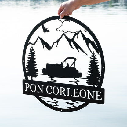 Personalized Pontoon Boating Outdoor Sign | Custom River House Sign | Boat House Lake House Sign | Lake House Decor | Lake Life Gift for Him
