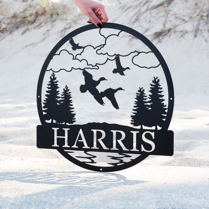 Personalized Outdoor Duck Name Sign | Metal Duck Sign | Duck Hunter Gifts | Hunting Gifts | Fathers Day Gift | Lake House Decor, Cabin Decor