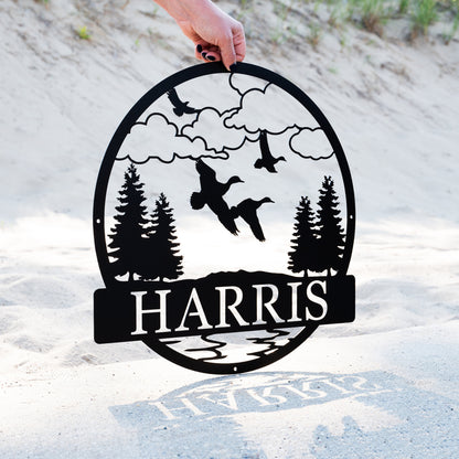 Personalized Outdoor Duck Name Sign | Metal Duck Sign | Duck Hunter Gifts | Hunting Gifts | Fathers Day Gift | Lake House Decor, Cabin Decor
