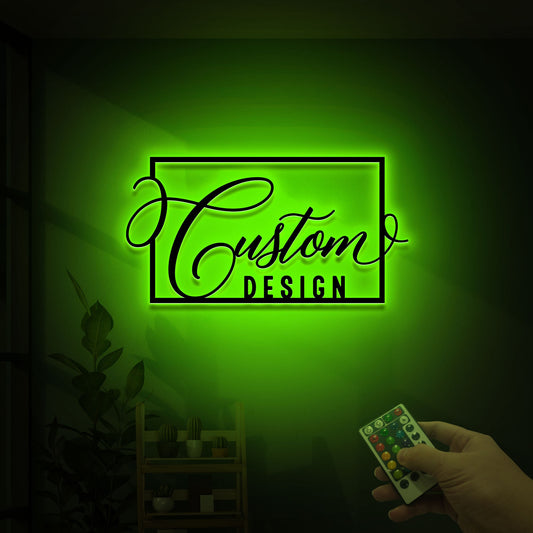 Custom Metal Sign with LED Lights, Personalized Home Decor