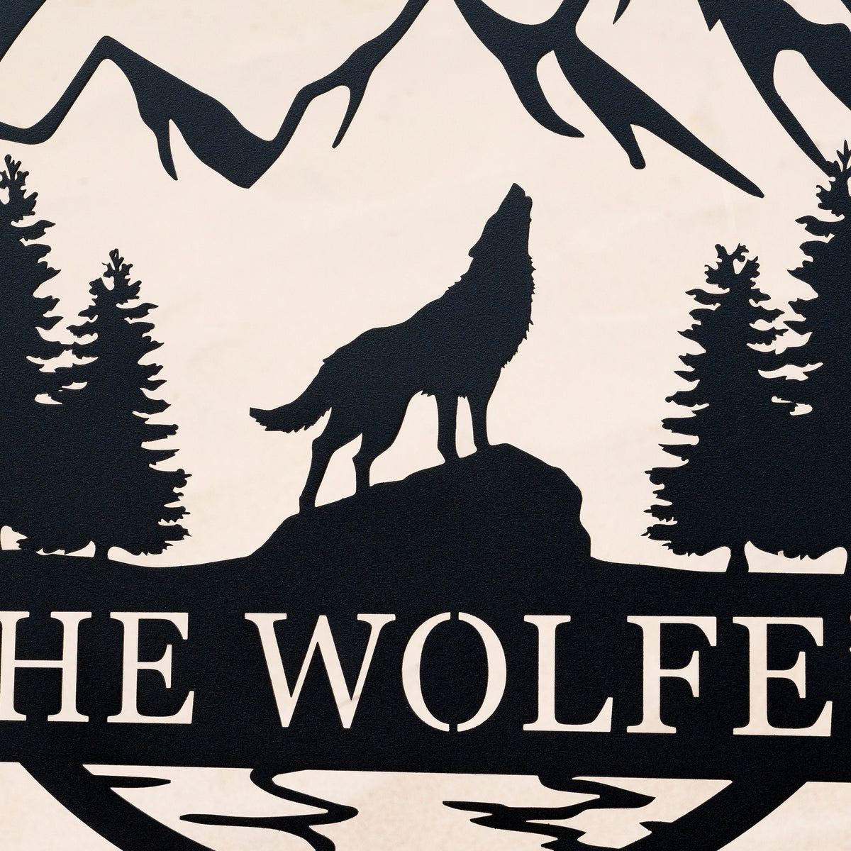 Personalized Wolf Howling Metal Ranch Sign | Custom Wolf Name Sign | Great Outdoor | Weatherproof Sign | Farm Sign | Custom Metal Cabin Sign