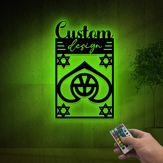 Custom Metal Wall Art with LED Lights, Personalized Sign