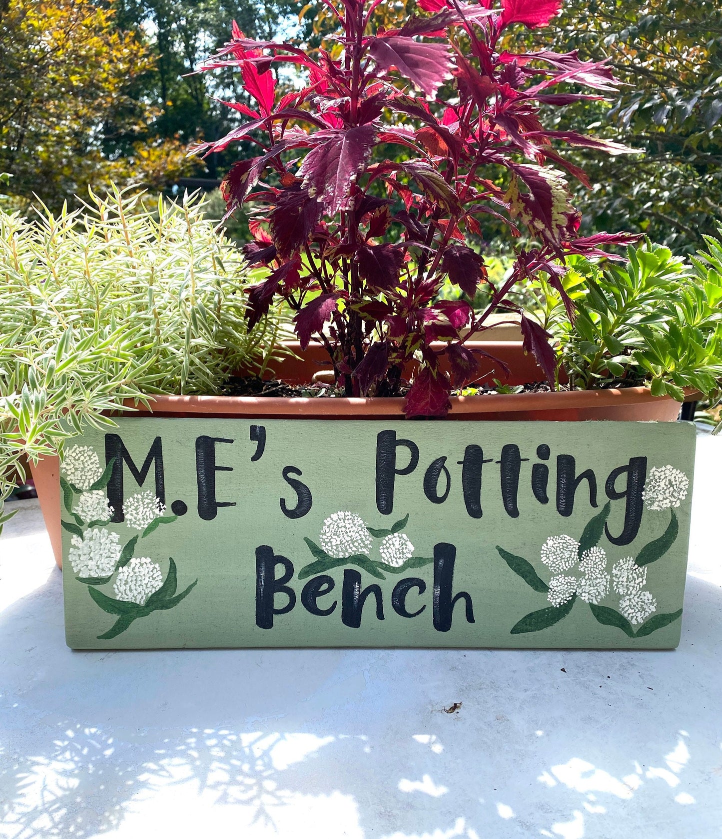 Custom Hand-Painted Floral Wood Address Sign, Personalized Yard Decor