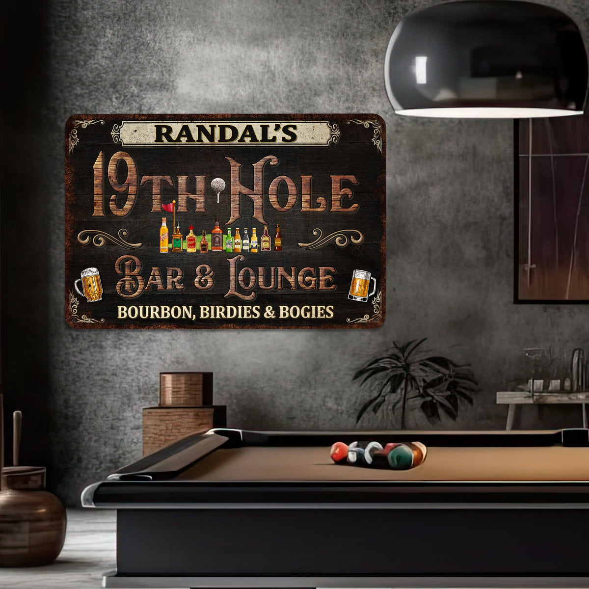 Custom Bar Sign 19th Hole Sign Personalized Gift For Golfer Vintage Home Bar Wall Art Funny Metal Sign Gifts For Dad 108122002191