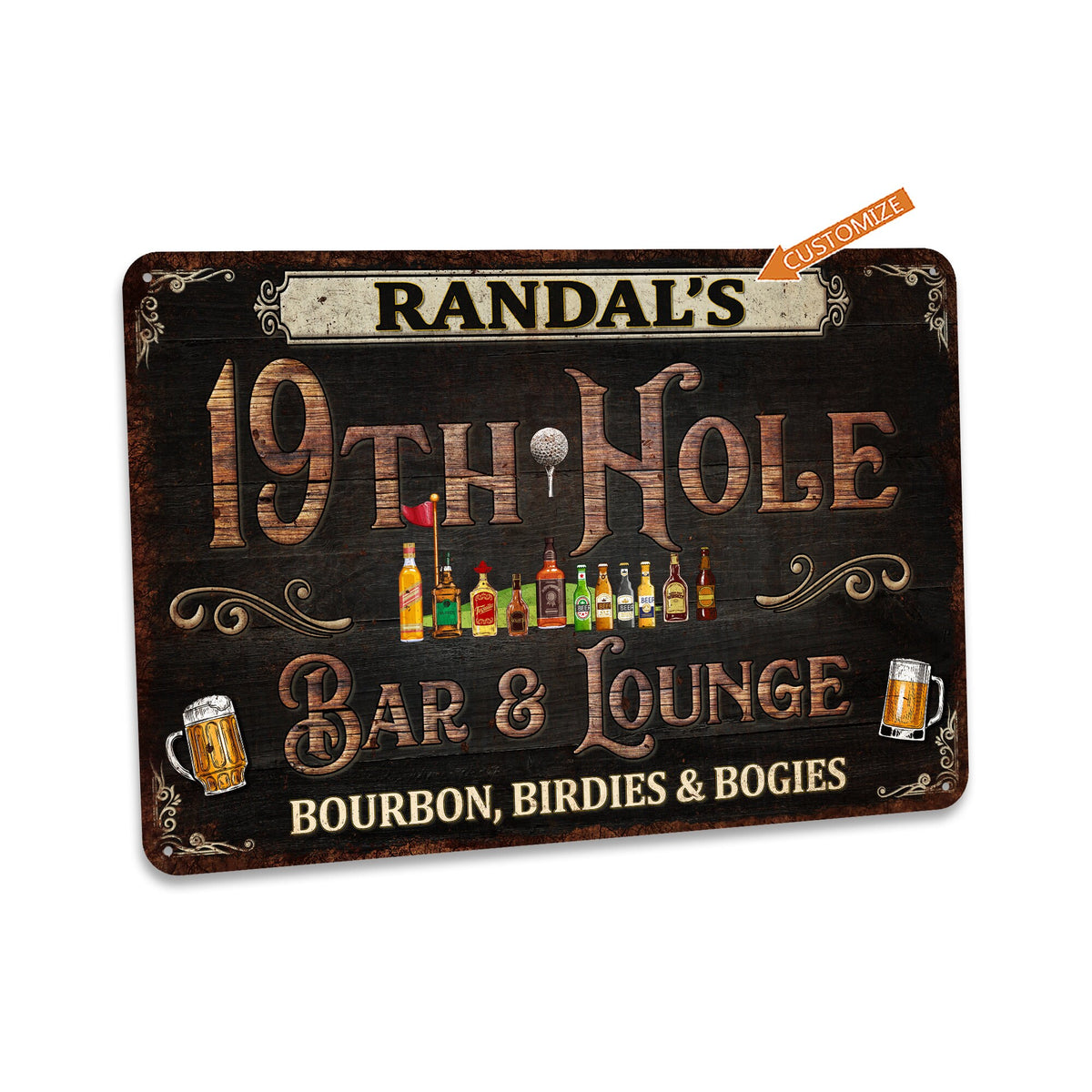 Custom Bar Sign 19th Hole Sign Personalized Gift For Golfer Vintage Home Bar Wall Art Funny Metal Sign Gifts For Dad 108122002191