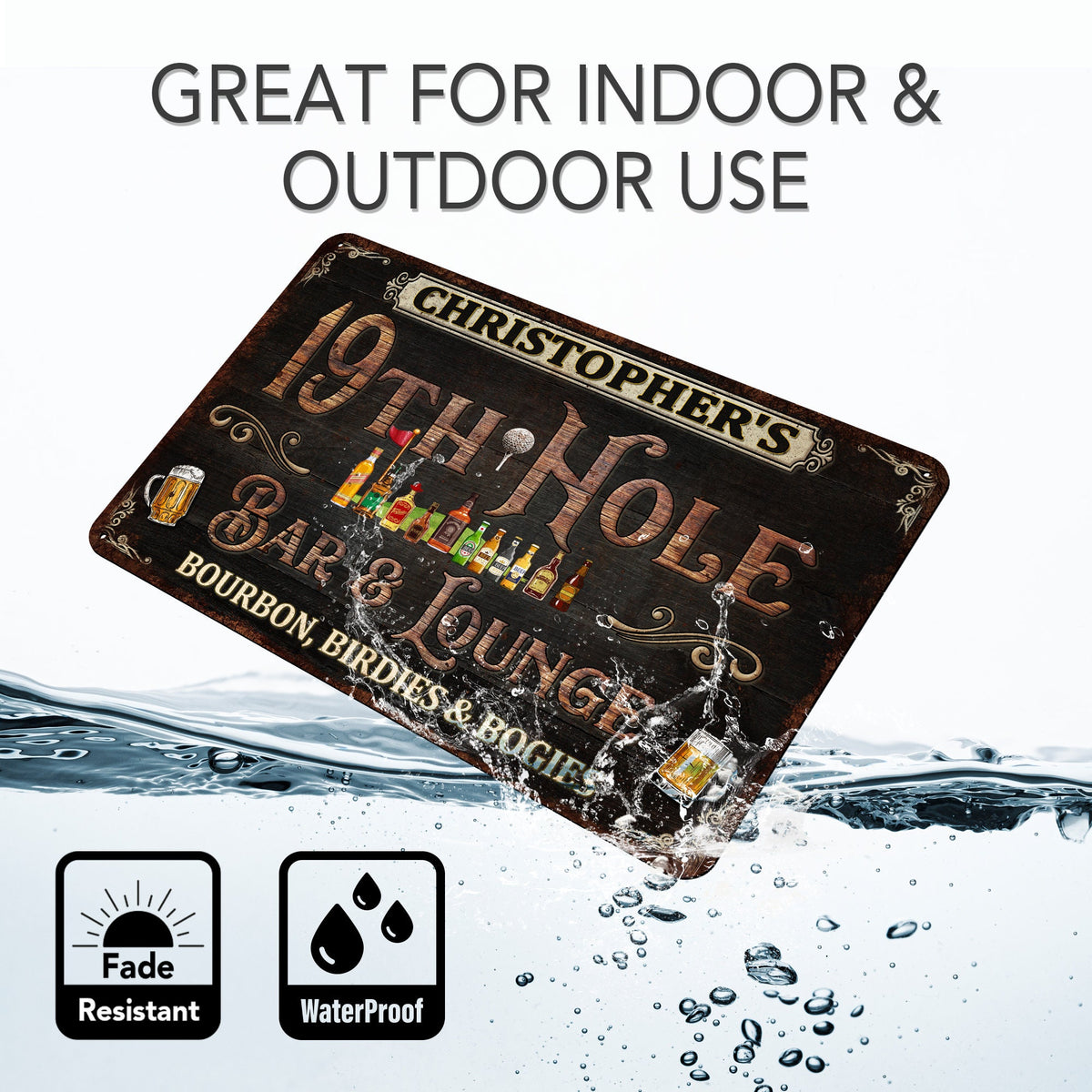 Custom Bar Sign 19th Hole Sign Personalized Gift For Golfer Vintage Home Bar Wall Art Funny Metal Sign Gifts For Dad 108122002191