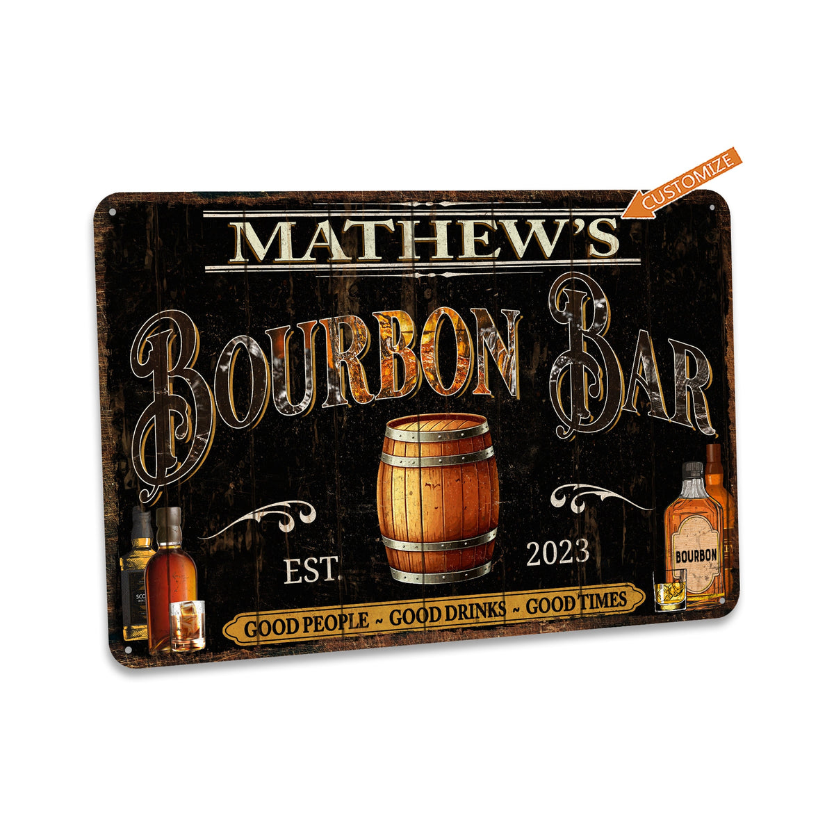 Custom Bar Sign, Personalized Signs, Bourbon Gifts, Gift For Him, Bourbon Lover, Bourbon Sign, Alcohol Sign, Home Bar Decor, Bar Wall Art