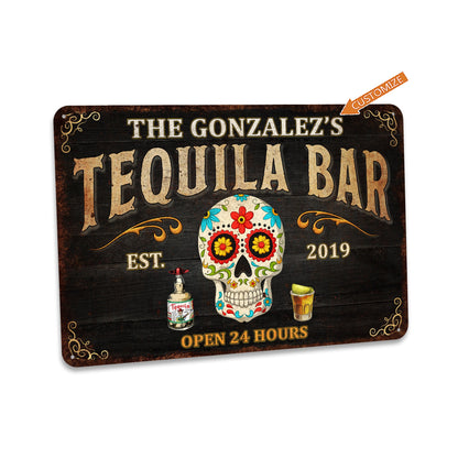 Custom Tequila Sign, Personalized Gifts, Tequila Gifts, Tequila Lover, Gift For Her, Gift For Him, Dia De Los Muertos, Home Bar Sign,Alcohol