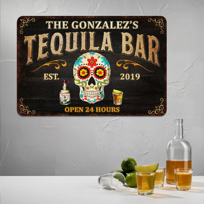 Custom Tequila Sign, Personalized Gifts, Tequila Gifts, Tequila Lover, Gift For Her, Gift For Him, Dia De Los Muertos, Home Bar Sign,Alcohol