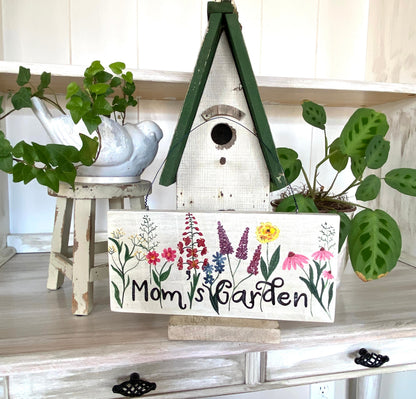 Custom Hand-Painted Floral Wood Address Sign, Personalized Yard Decor