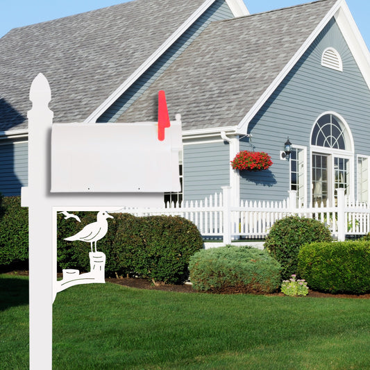 Seagull Mailbox Bracket - Coastal Outdoor Decor, 12x16 inch