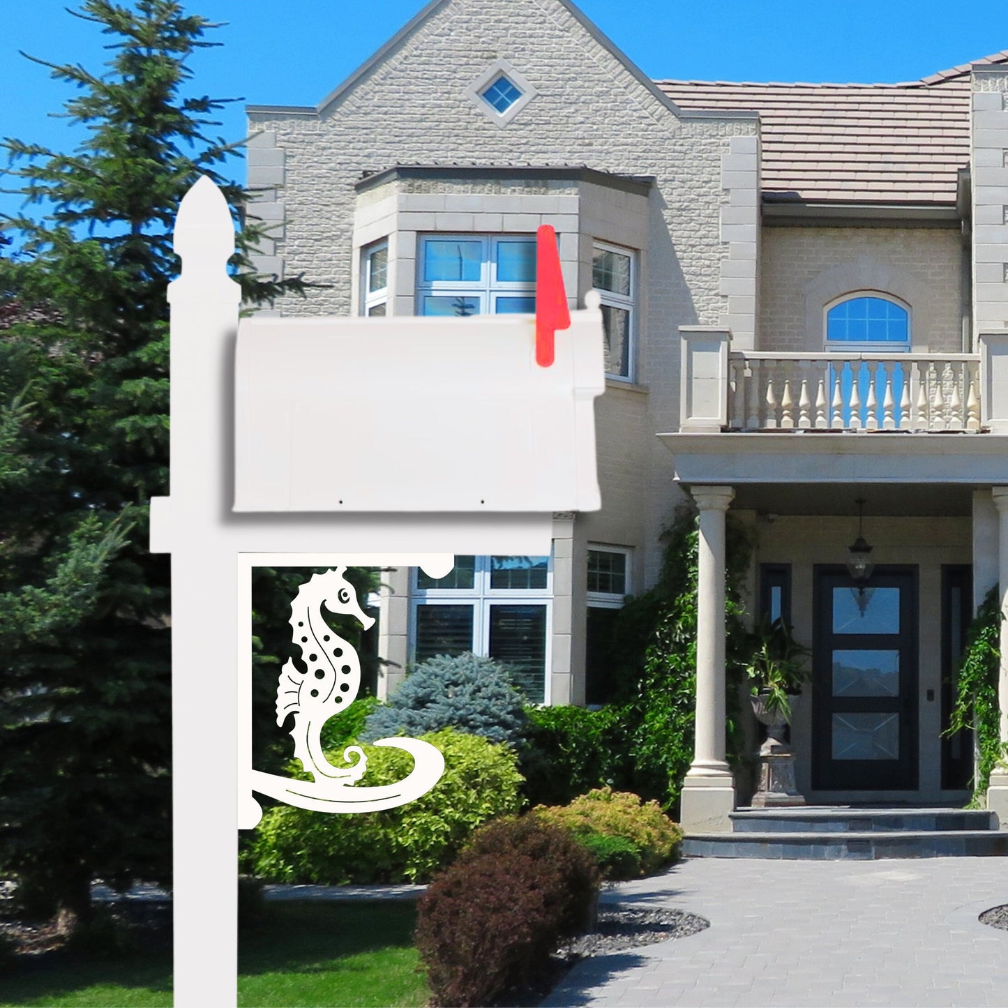 Mailbox Bracket  - Seahorse Medium 12x16 inch, Custom Mailbox, Coastal, Bracket, Outdoor Decor, Mailbox & Post Not Included